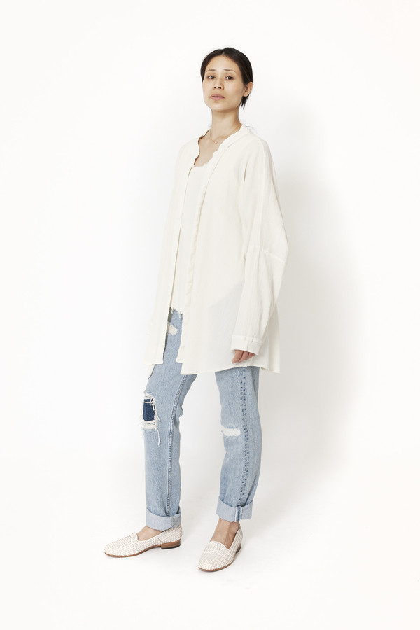 Black Crane Square Shirt (Cream) Black Crane Square Shirt (Cream)