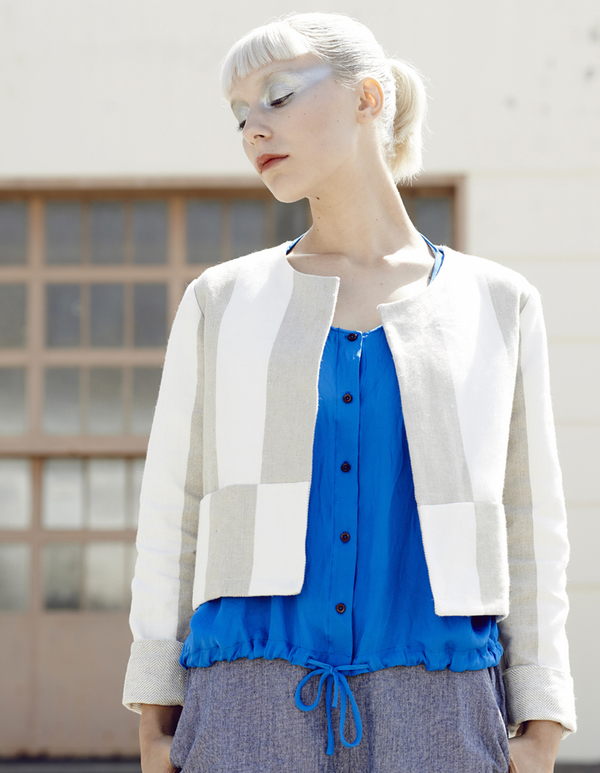 Ali Golden Cream and Oatmeal Linen Jacket Ali Golden Cream and Oatmeal Linen Jacket