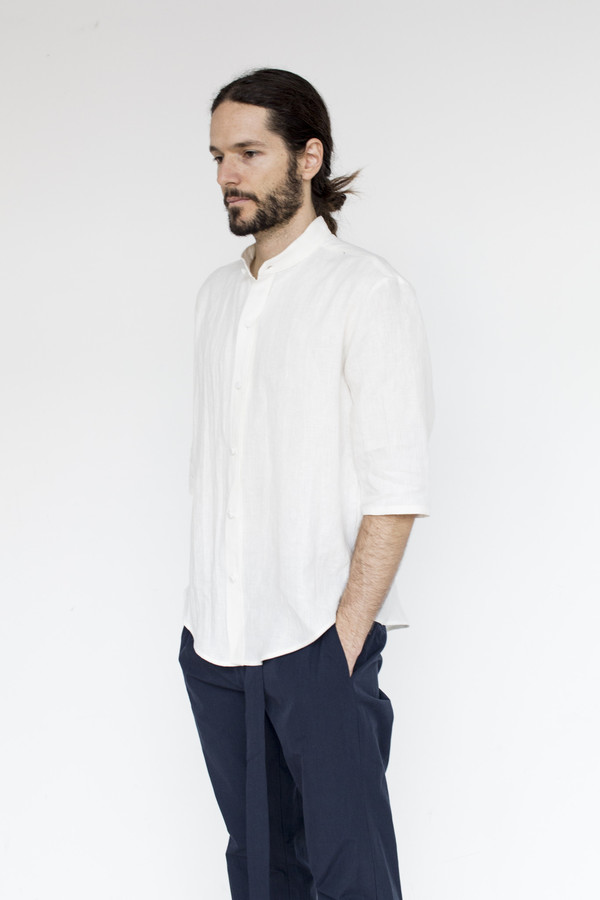 Men's Assembly New York Linen Noncollar Shirt Men's Assembly New York Linen Noncollar Shirt