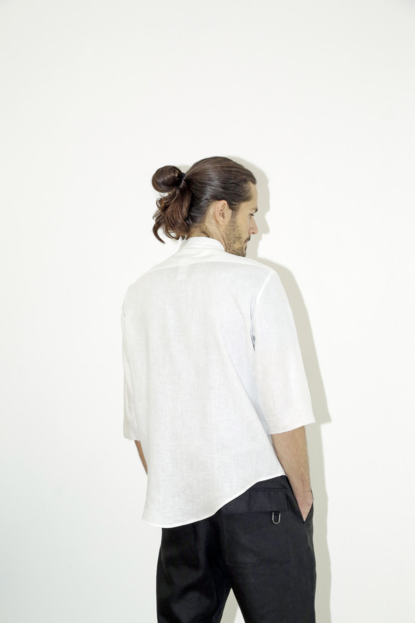 Men's Assembly New York Linen Noncollar Shirt Men's Assembly New York Linen Noncollar Shirt