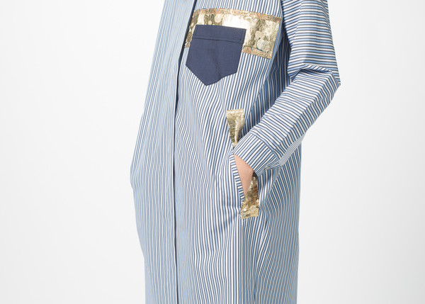 Odeeh Shirtdress with Gold Trim Odeeh Shirtdress with Gold Trim