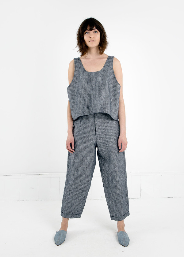 Study NY Grey Stripe Oversized Tank Top Study NY Grey Stripe Oversized Tank Top