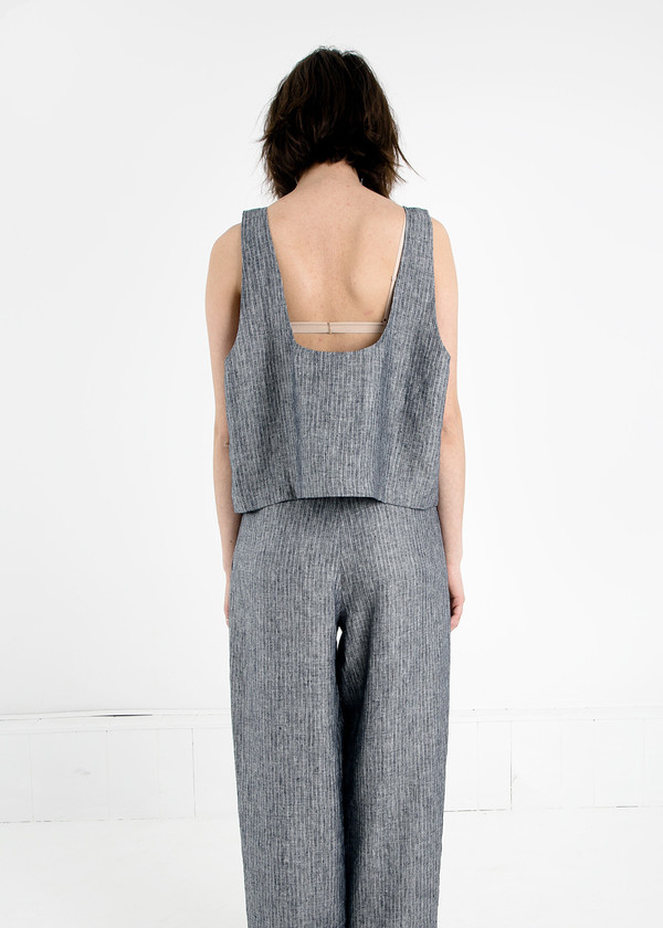 Study NY Grey Stripe Oversized Tank Top Study NY Grey Stripe Oversized Tank Top