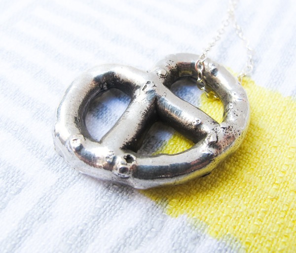 Gold Teeth Brooklyn Stering Silver Pretzel Necklace Gold Teeth Brooklyn Stering Silver Pretzel Necklace
