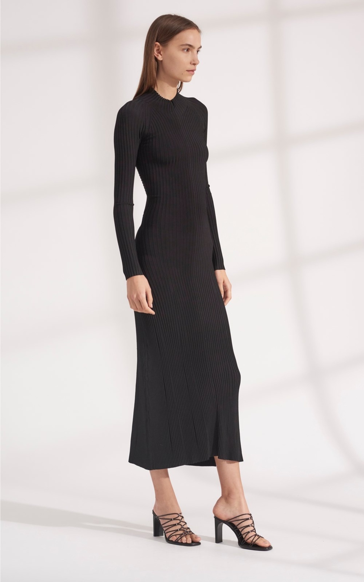 Dion Lee Stripe Rib Twist Dress - BLACK 