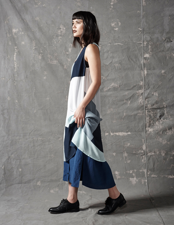 ALI GOLDEN TANK DRESS - BLUES ALI GOLDEN TANK DRESS - BLUES
