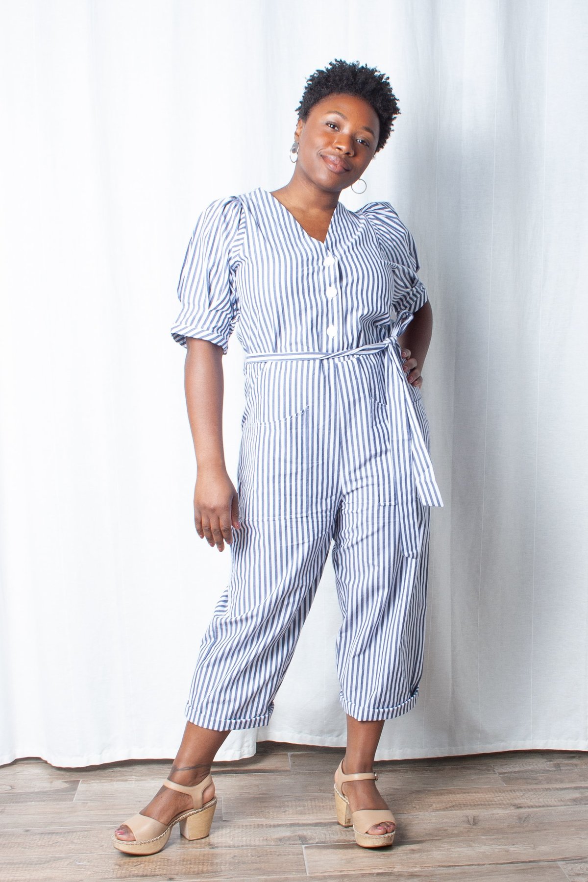 Striped petite jumpsuit Clearance