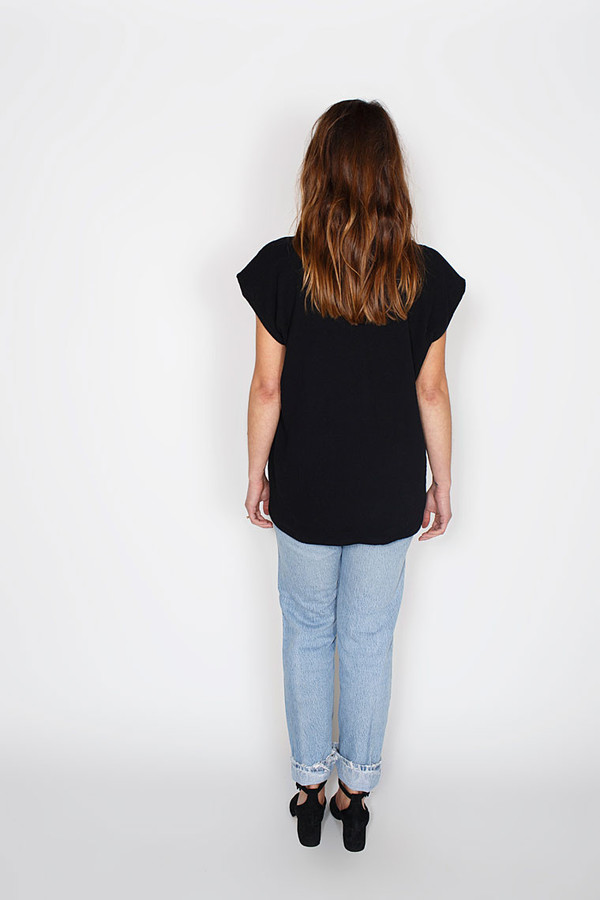 Miranda Bennett Black Everyday Top, Double Gauze Miranda Bennett Black Everyday Top, Double Gauze