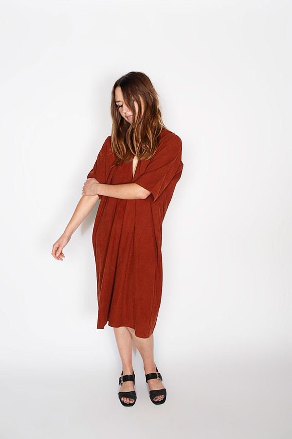 Miranda Bennett Rust Muse Dress, Silk Miranda Bennett Rust Muse Dress, Silk