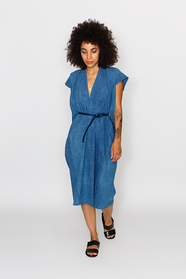Miranda Bennett Indigo Tempest Dress | Silk Noil Miranda Bennett Indigo Tempest Dress | Silk Noil