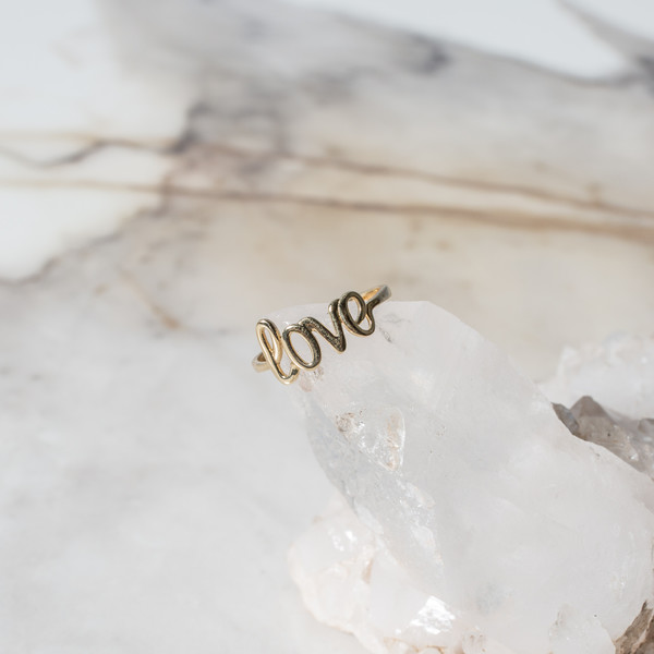 Rider For Life Love Script Ring 14kt Rider For Life Love Script Ring 14kt