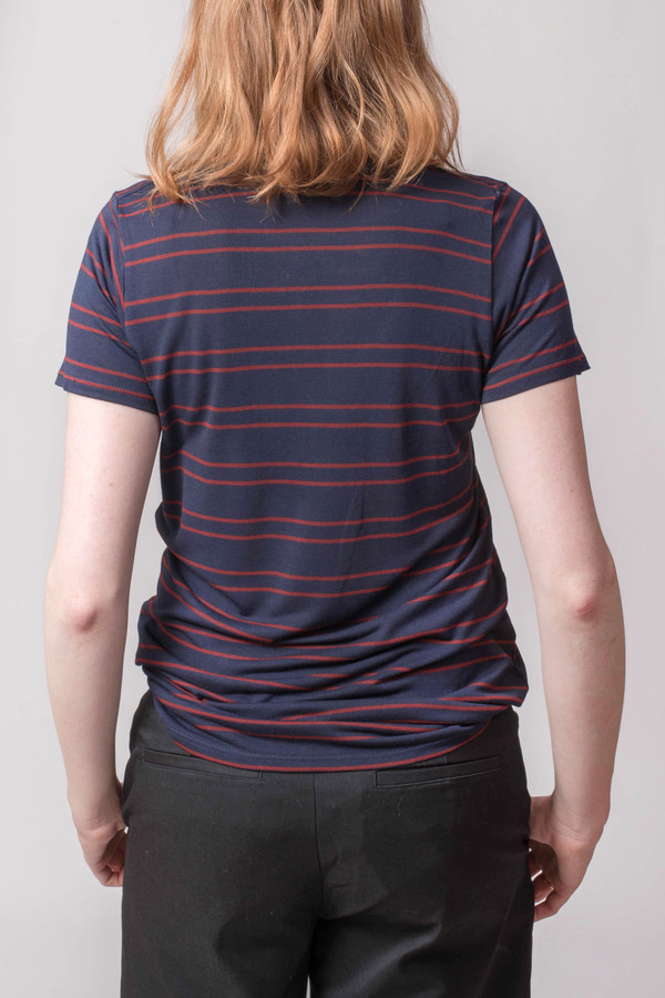 The Lady & the Sailor Basic Tee Scarlet Stripe The Lady & the Sailor Basic Tee Scarlet Stripe