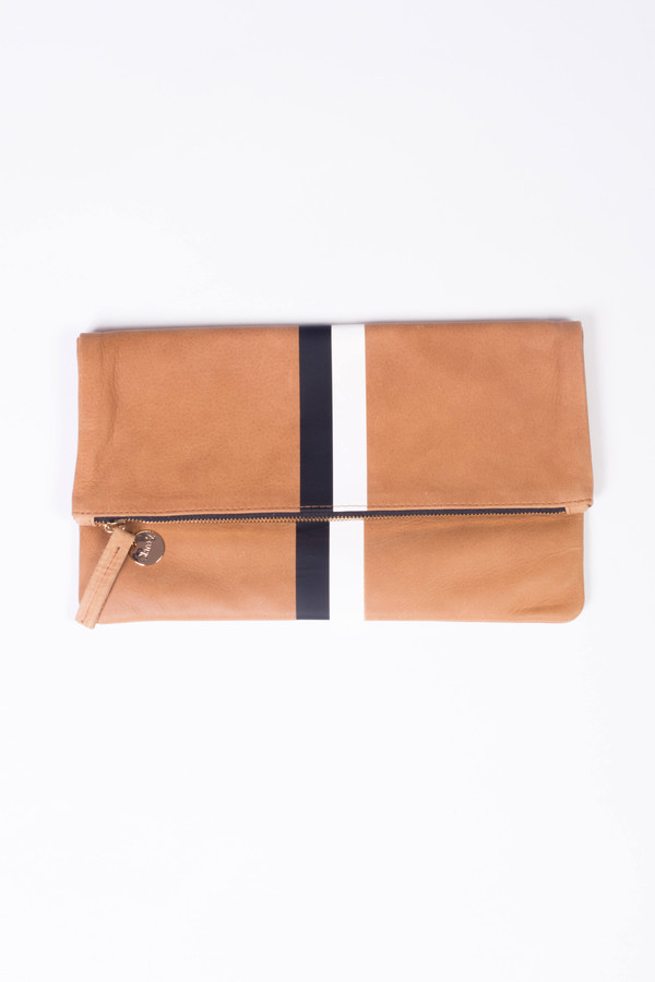 Clare V. Core Surpreme Foldover Clutch Camel Nubuck Clare V. Core Surpreme Foldover Clutch Camel Nubuck