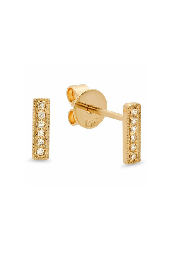 Men's Sachi Jewelry Mini Bar Studs - 14K Yellow Gold Men's Sachi Jewelry Mini Bar Studs - 14K Yellow Gold