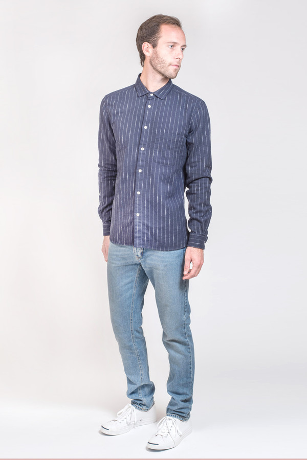 Men's YMC Pinstripe Button Down Shirt Men's YMC Pinstripe Button Down Shirt