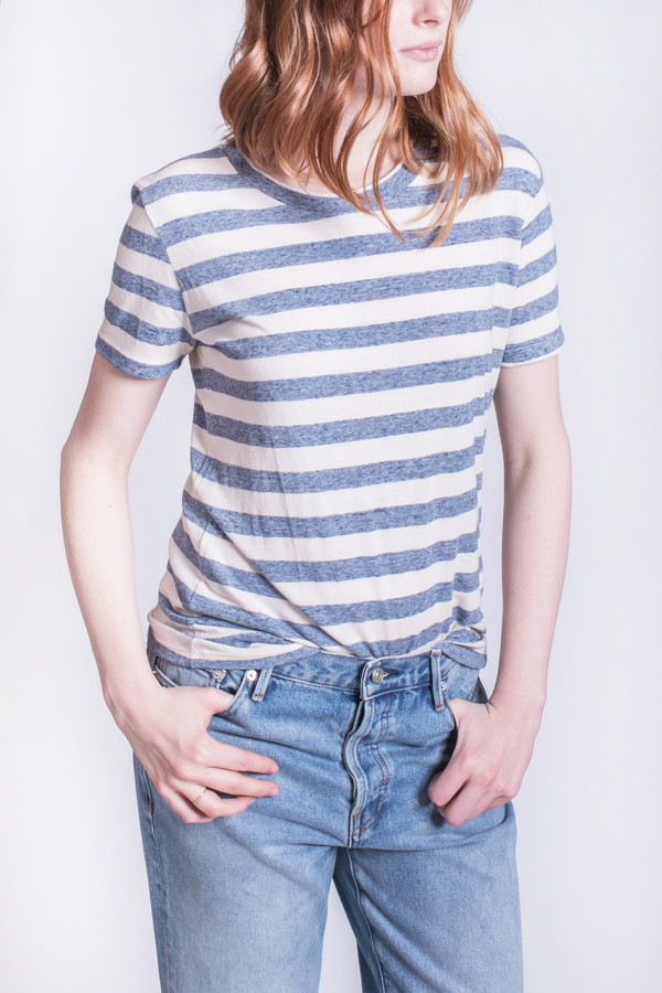 Calder Rampling Chambray Stripe Tee Calder Rampling Chambray Stripe Tee