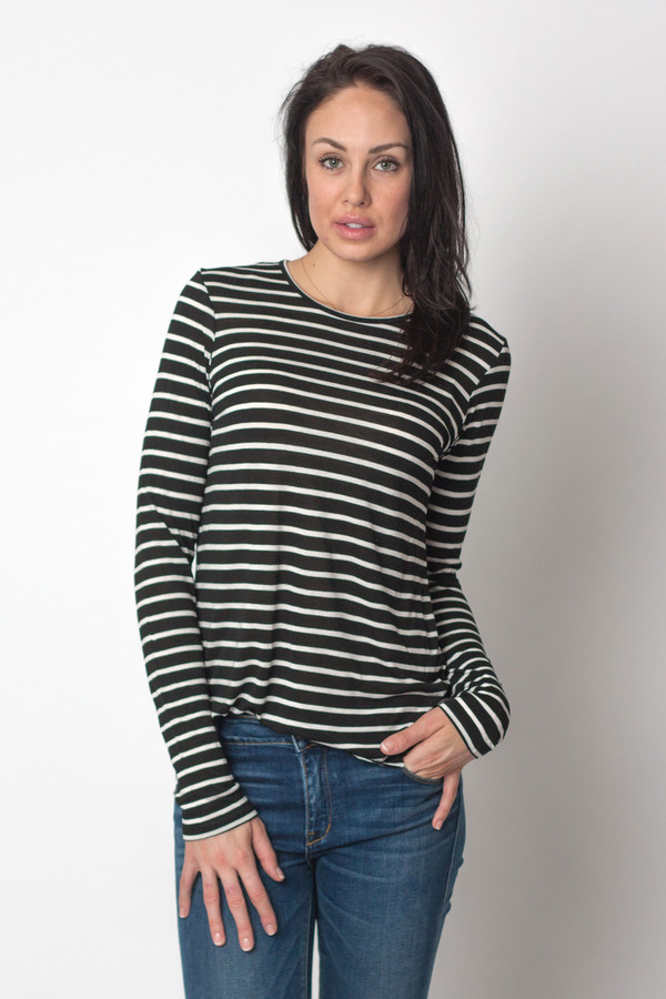 The Lady & the Sailor Round Bottom Tee Black Stripe The Lady & the Sailor Round Bottom Tee Black Stripe