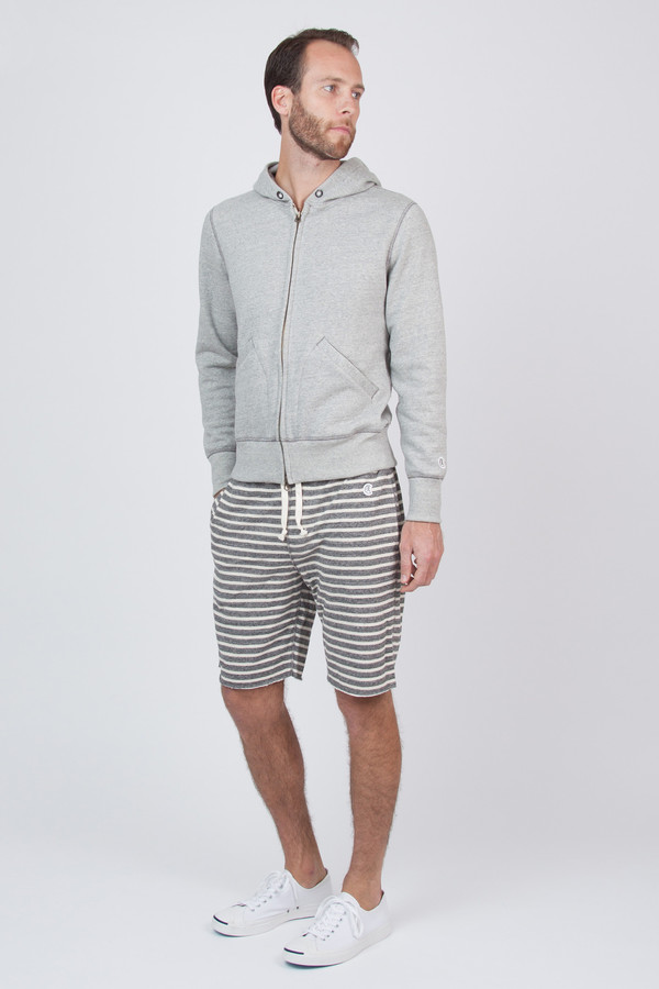 Men's Todd Snyder Champion Vintage Full Zip Hoodie in Grey Heather Men's Todd Snyder Champion Vintage Full Zip Hoodie in Grey Heather