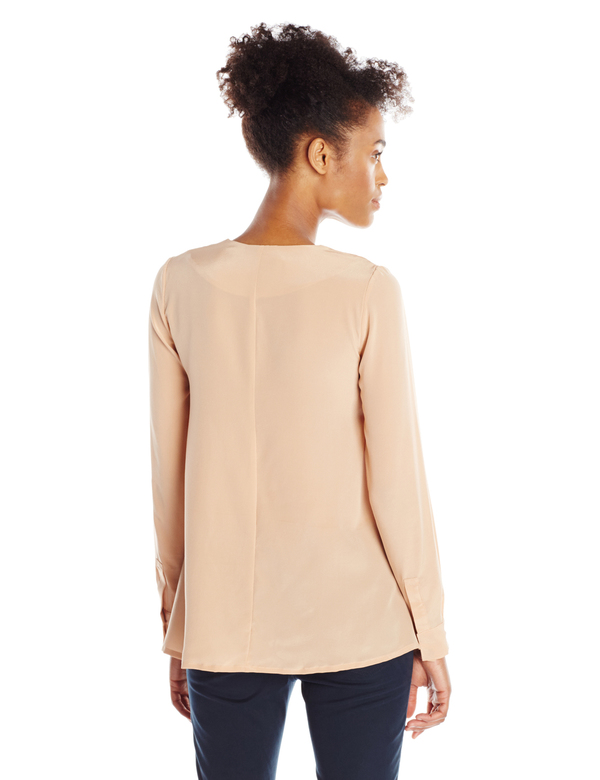 Vincetta Clay Silk Vneck Blouse Vincetta Clay Silk Vneck Blouse