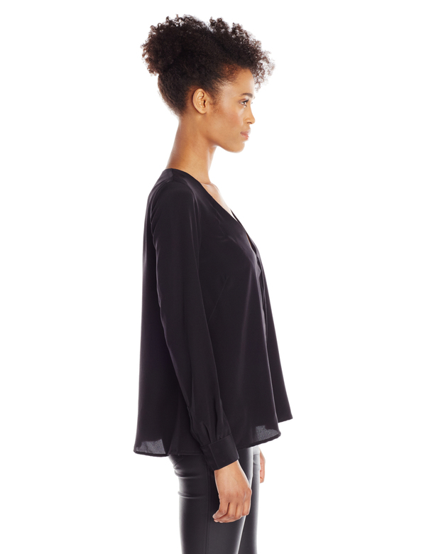 Vincetta Black Silk Vneck Blouse Vincetta Black Silk Vneck Blouse