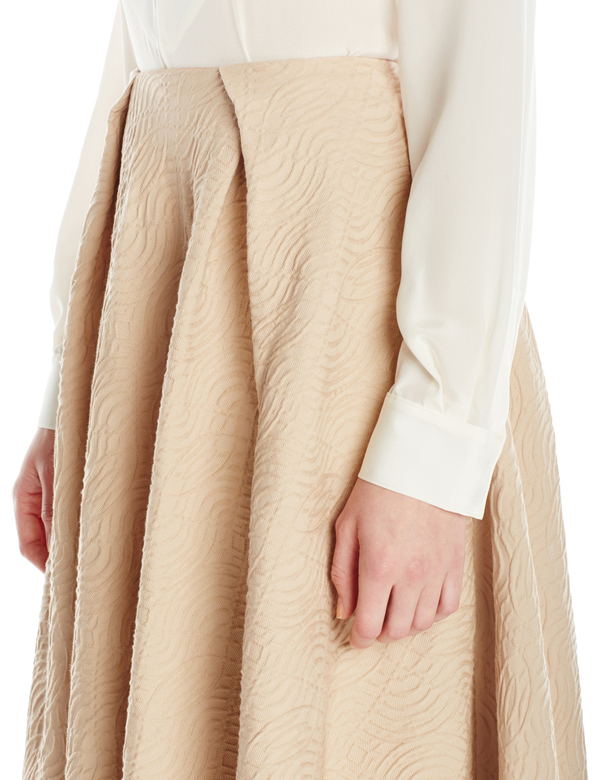 Vincetta Embossed Camel Cotton Circle Skirt Vincetta Embossed Camel Cotton Circle Skirt