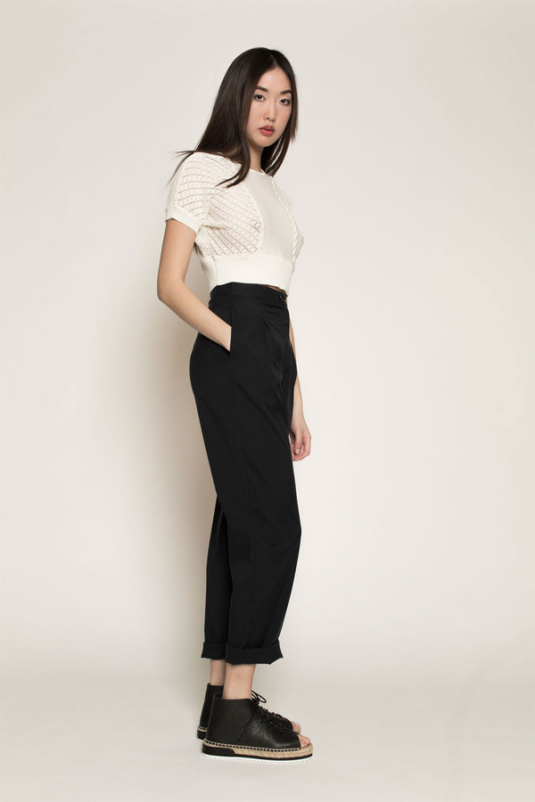 Kurt Lyle Betty Crop Sweater in Almost White Kurt Lyle Betty Crop Sweater in Almost White