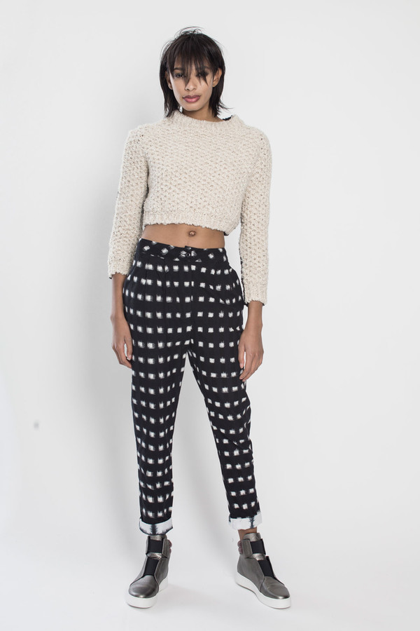 R/H Gaga Knit Sweater in Cream/Black R/H Gaga Knit Sweater in Cream/Black