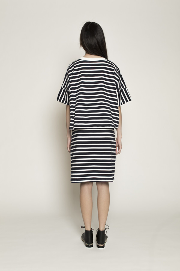 Kowtow Homeward Dress in Navy/White Stripes Kowtow Homeward Dress in Navy/White Stripes