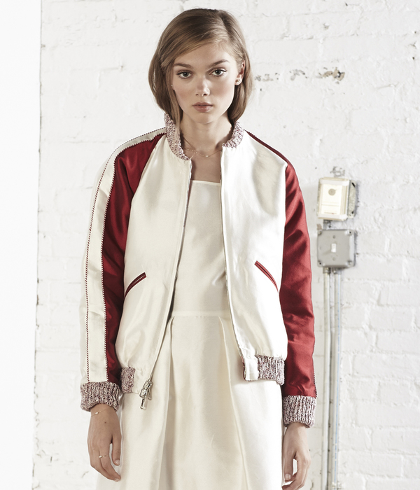 Nikki Chasin Captain Reversible Bomber Jacket - Ivory/Red Nikki Chasin Captain Reversible Bomber Jacket - Ivory/Red
