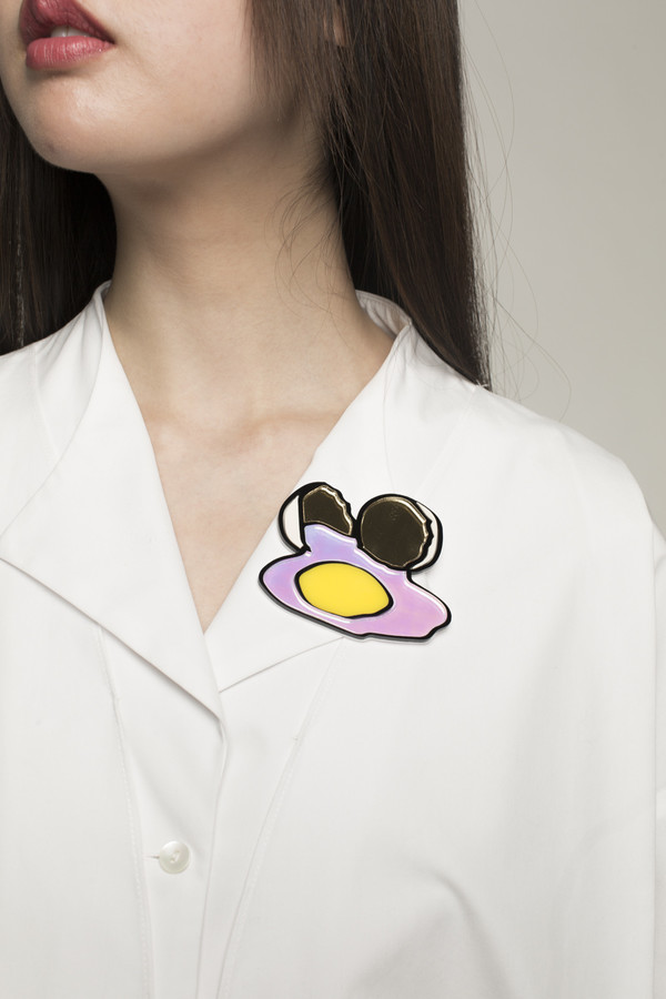 I STILL LOVE YOU NYC Magical Egg Brooch in Gold/Yellow I STILL LOVE YOU NYC Magical Egg Brooch in Gold/Yellow