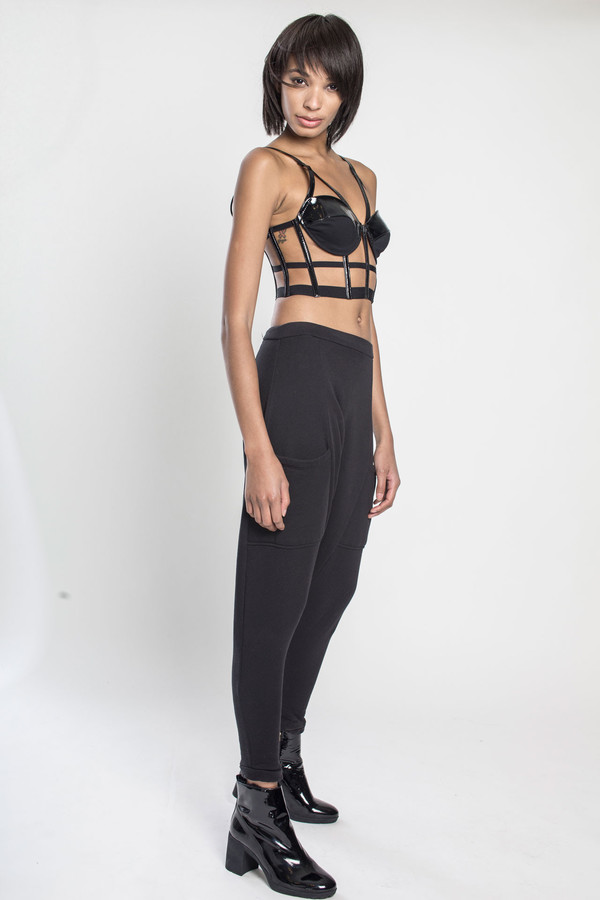 CHROMAT Patent Harness Bustier in Black Patent Leather CHROMAT Patent Harness Bustier in Black Patent Leather