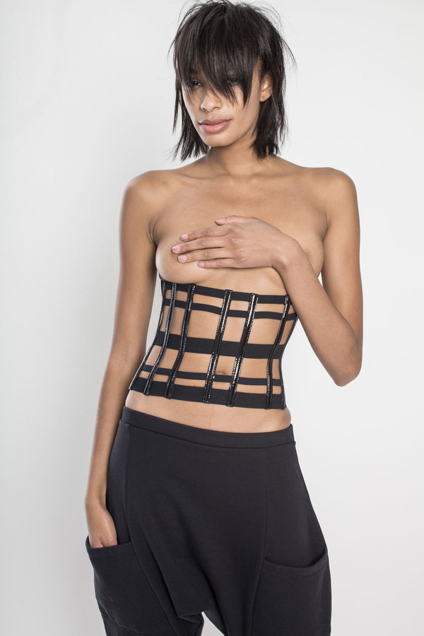 CHROMAT Patent Shoji Corset in Black CHROMAT Patent Shoji Corset in Black