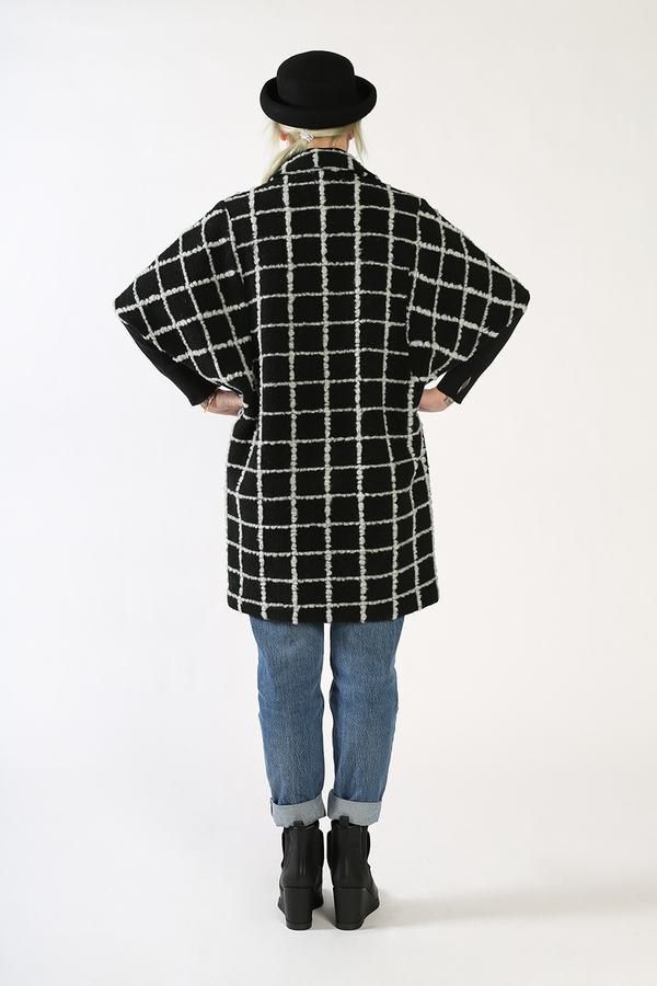 Kurt Lyle JASPER Single Button Dolman Fold Jacket - GRID Kurt Lyle JASPER Single Button Dolman Fold Jacket - GRID