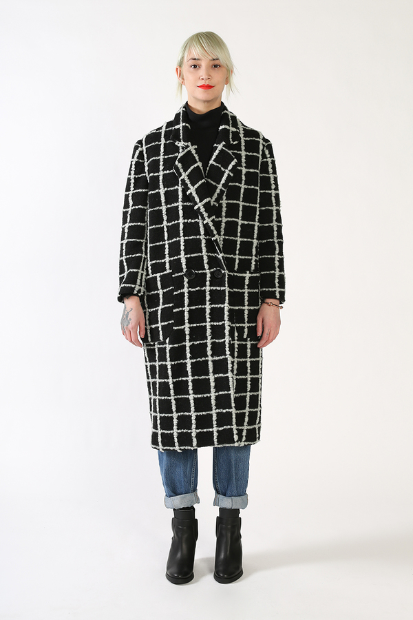 Kurt Lyle VERONICA Double Breasted Coat - GRID Kurt Lyle VERONICA Double Breasted Coat - GRID