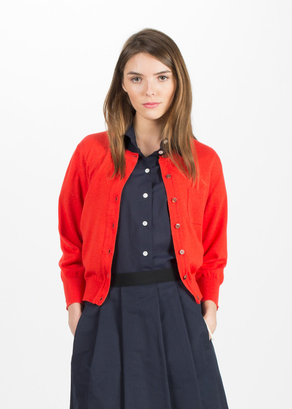 Margaret Howell Neat Crew Neck Cardigan Margaret Howell Neat Crew Neck Cardigan