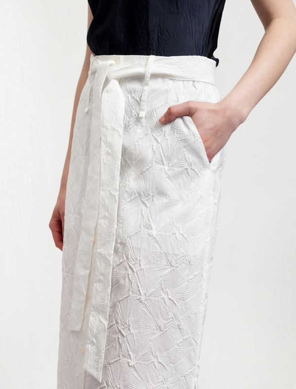 Thakoon Womens Long Embossed Skirt - White Thakoon Womens Long Embossed Skirt - White