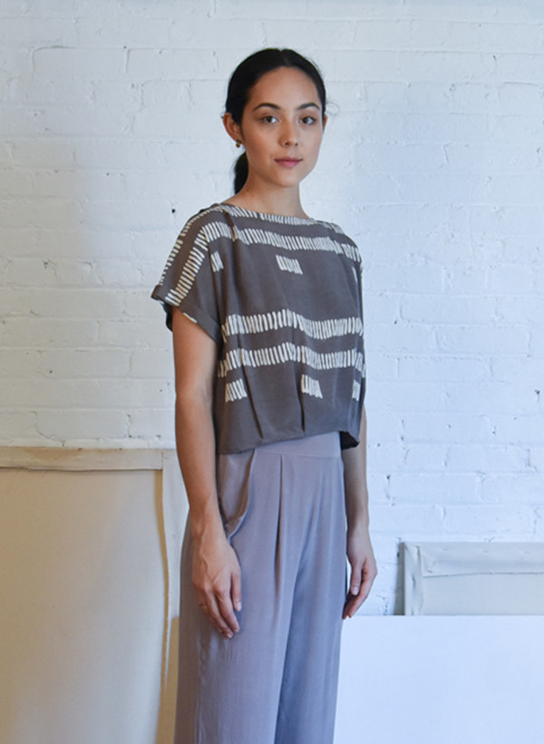 Seek Collective Maggie Top, dove dashes print Seek Collective Maggie Top, dove dashes print