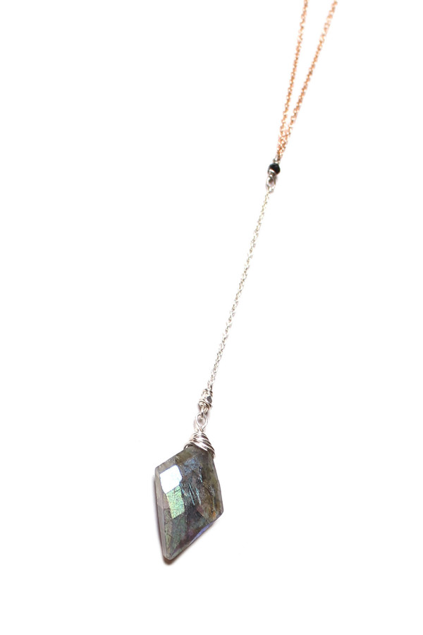Sarah Dunn Labradorite Lariat Necklace Sarah Dunn Labradorite Lariat Necklace