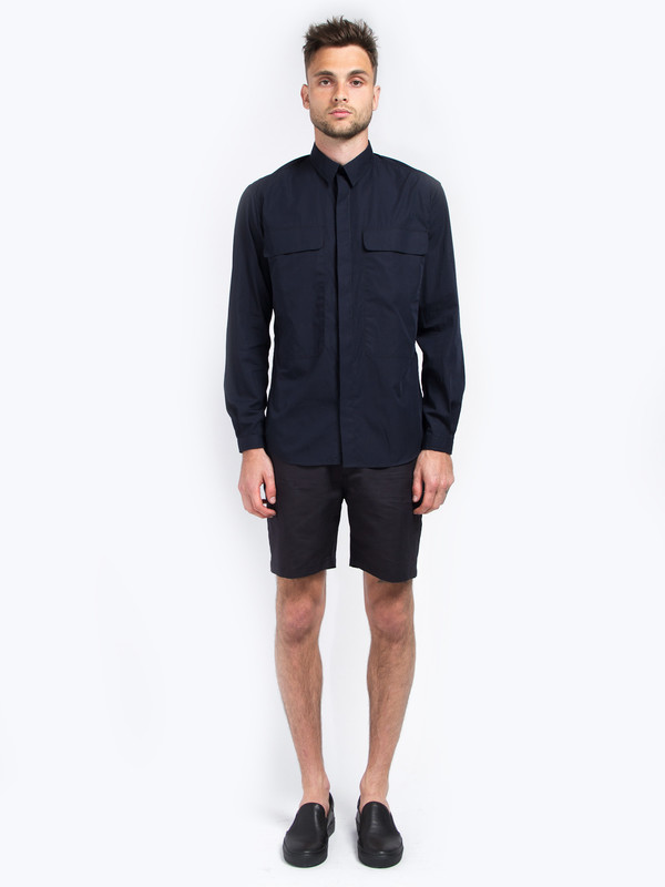 Carlos Campos Uniform Woven Shirt Navy Carlos Campos Uniform Woven Shirt Navy
