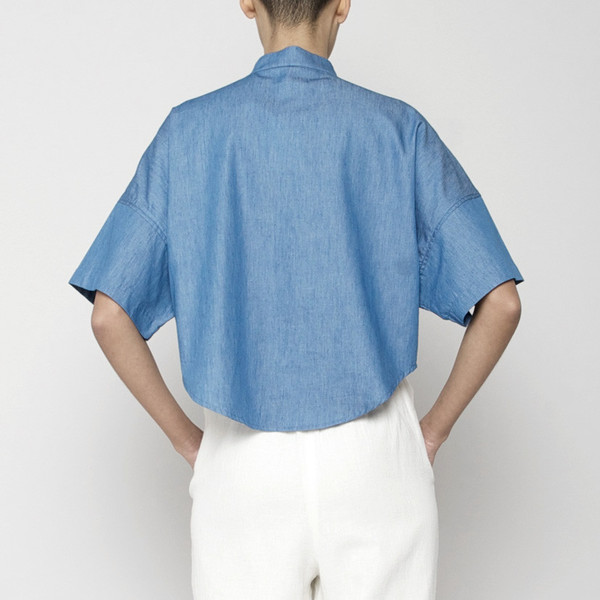 7115 by Szeki Pocket Cropped Shirt- Indigo SS16 7115 by Szeki Pocket Cropped Shirt- Indigo SS16