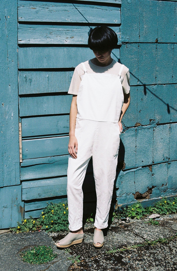 BaseRange Long Strap Overall - white corduroy BaseRange Long Strap Overall - white corduroy