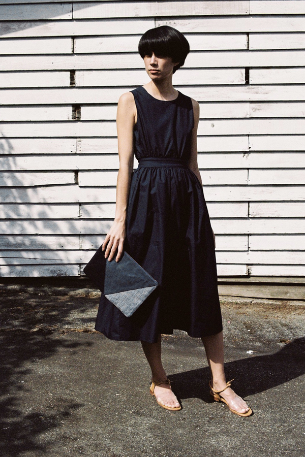 Objects Without Meaning Button-Back Dress - navy Objects Without Meaning Button-Back Dress - navy