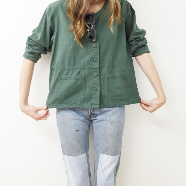 Green Cotton Jacket Green Cotton Jacket