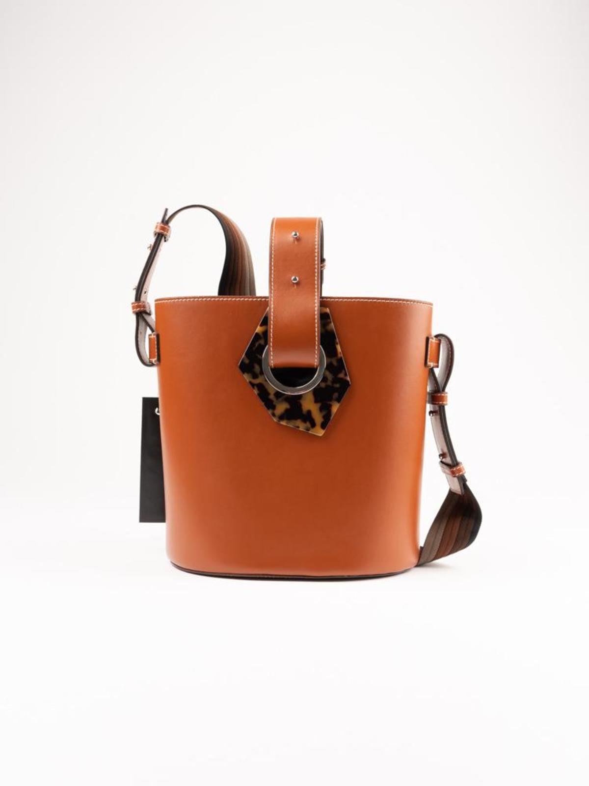 cognac bucket bag