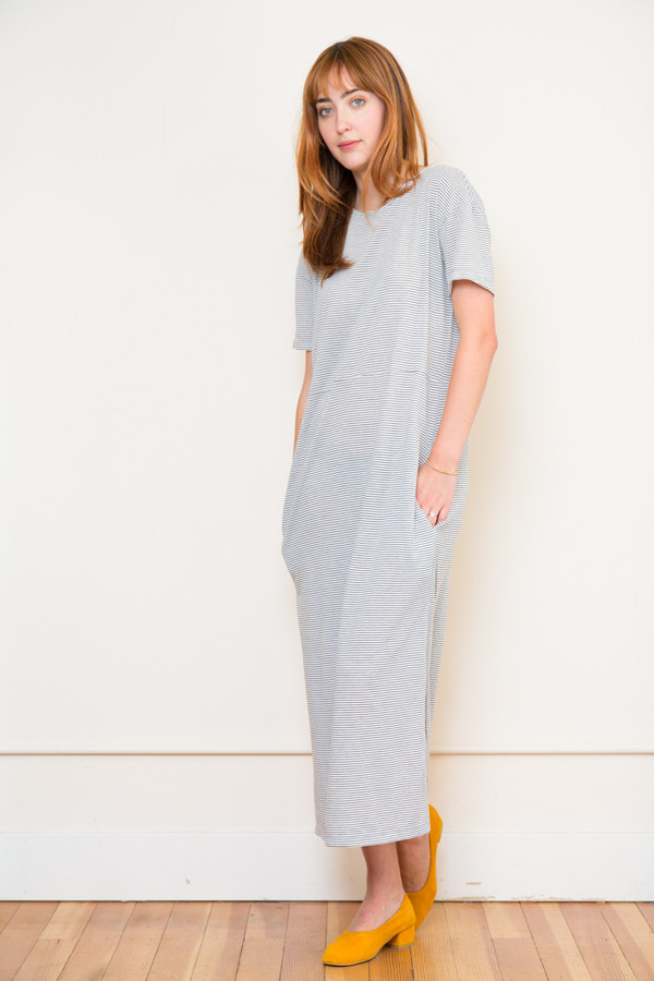 lacausa striped lounge dress lacausa striped lounge dress