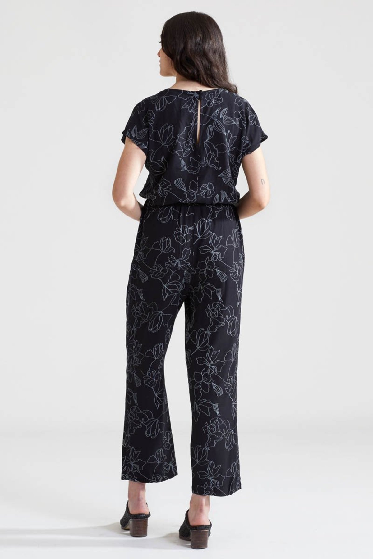 black deep v jumpsuit