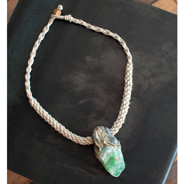 Adina Mills Green Calcite Pendant Necklace Adina Mills Green Calcite Pendant Necklace