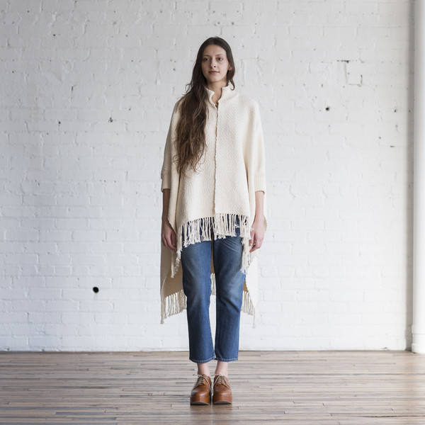Apiece Apart Heavy Weight Cotton Fringe Poncho Apiece Apart Heavy Weight Cotton Fringe Poncho