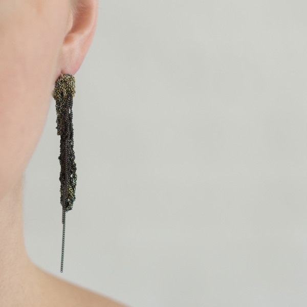 Arielle De Pinto 2-Tone Drip Earrings Lichen/Charcoal - SOLD OUT Arielle De Pinto 2-Tone Drip Earrings Lichen/Charcoal - SOLD OUT