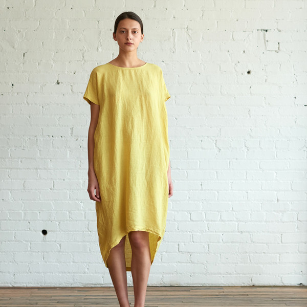 Black Crane Pleated Cocoon Dress Lemon - SOLD OUT Black Crane Pleated Cocoon Dress Lemon - SOLD OUT